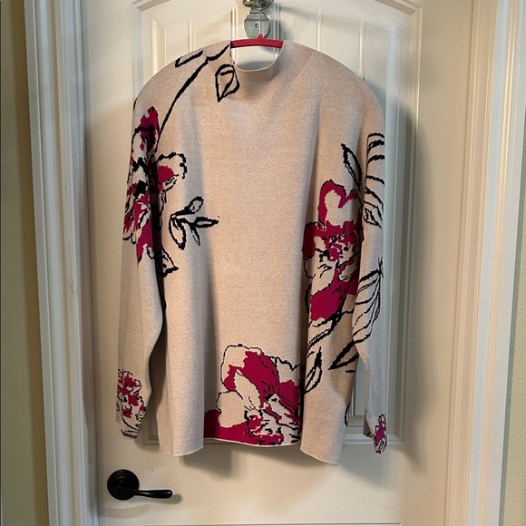 Tribal Sweaters - Tribal Cream Sweater with Pink Floral Design